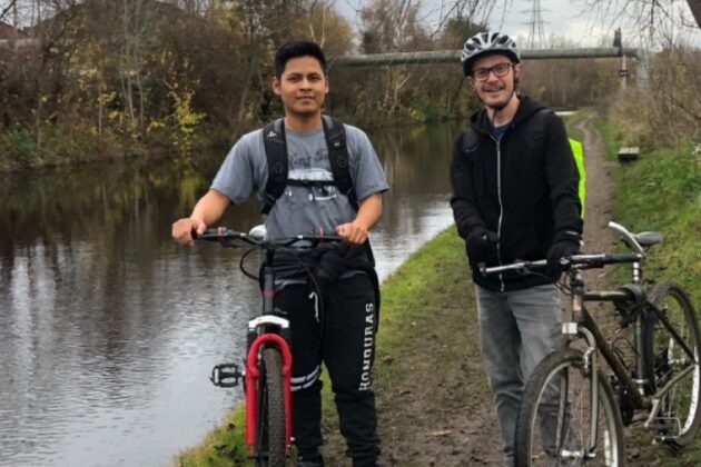 Rotherham College student Marlon Perez and Learner Recruitment and Reception Officer, Simon Beech preparing to pedal coast-to-coast to raise funds in their charity cycle for Hondurans.