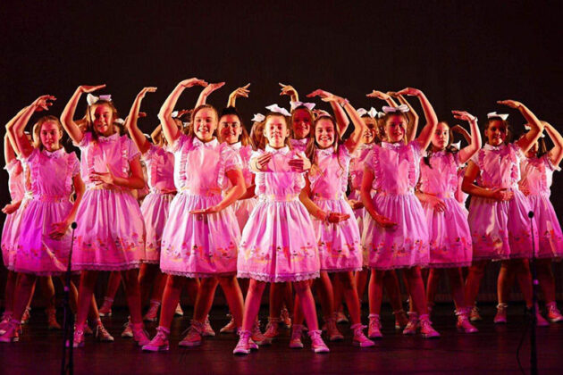Rotherham College Performing Arts student, Ebony Ruskin, performing as a dancing doll as part of DN12, pictured left from centre, second row Photo by Marie Caley