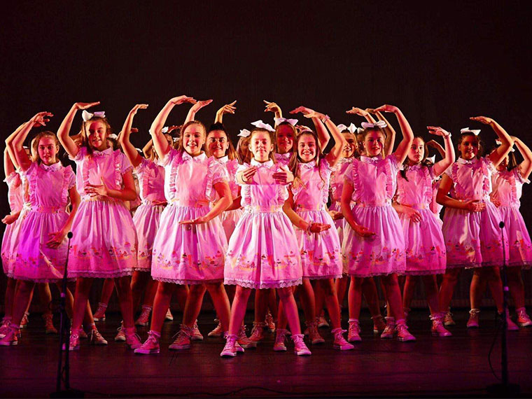 Rotherham College Performing Arts student, Ebony Ruskin, performing as a dancing doll as part of DN12, pictured left from centre, second row Photo by Marie Caley