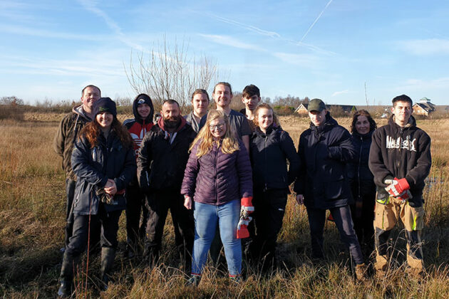 Horticulture learners in the community woodland at Dinnington Campus.