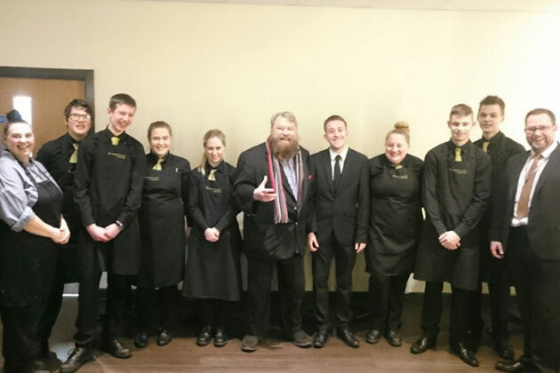 Catering and Hospitality students at The Wharncliffe hosted a pre-theatre drinks VIP event for actor and writer, Brian Blessed