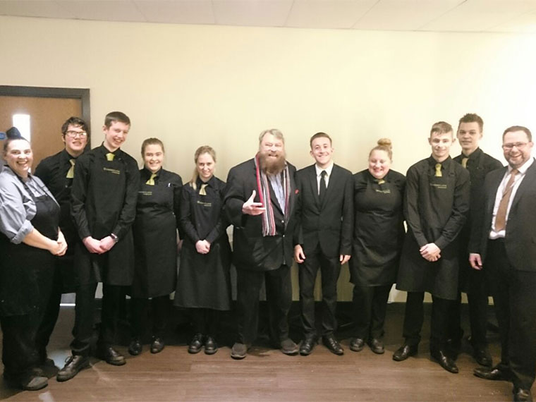 Catering and Hospitality students at The Wharncliffe hosted a pre-theatre drinks VIP event for actor and writer, Brian Blessed