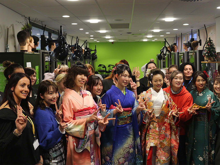 Japanese Students Showcase Traditional Geisha Look for Rotherham College Students