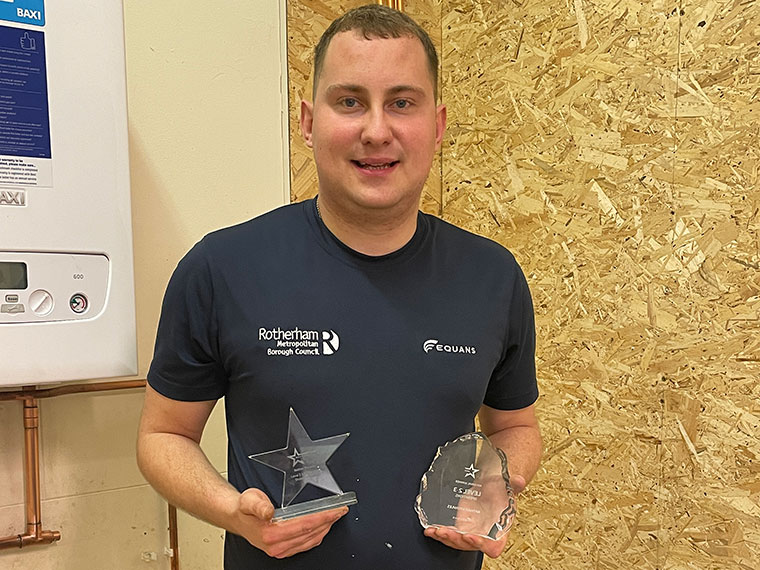 Nathan Knowles, awarded with the National Equans Apprentice award in the Level 2-3 Operations category