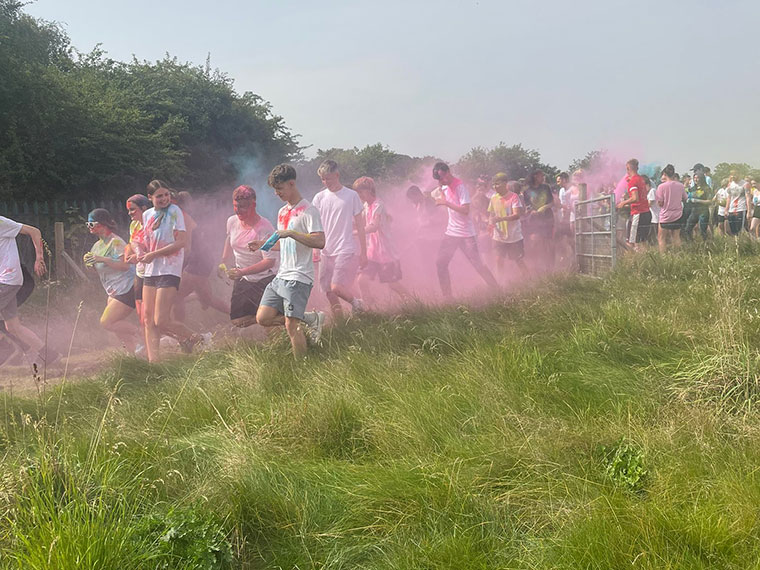 The Colour Smash Run at Dearne Valley College during Welcome Week