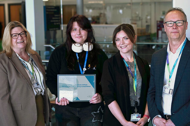 Competition winner Olivia Geddes, stood with Tracey Mace-Akroyd, Natalie Dodds and Jason Austin