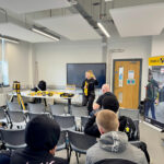 Students sitting in a room listening to a talk about STABILA spirit levels